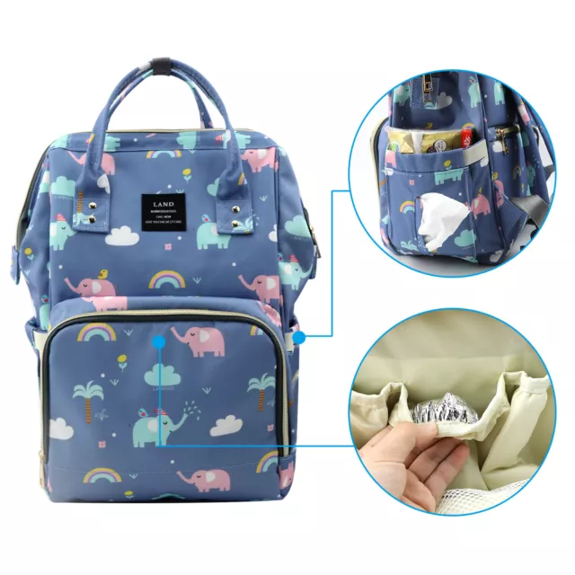 Baby Diaper Bag Mummy Maternity Backpack Nappy Nursing Tote+Free USB Bottle Bag