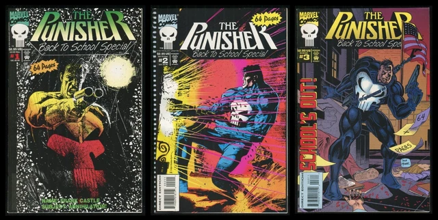 The Punisher Back to School Special Comic Set 1-2-3 Lot Frank Castle Vigilante