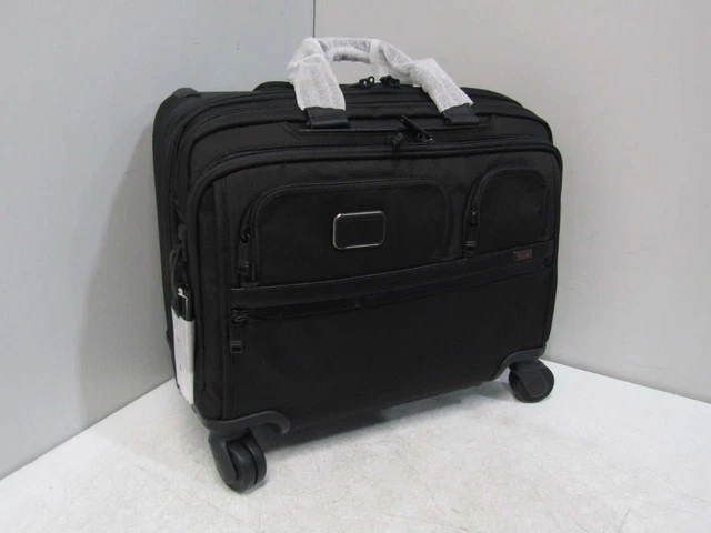 Tumi 117158-1041 Alpha 3 Deluxe 4 Wheeled Laptop Case Brief - Black