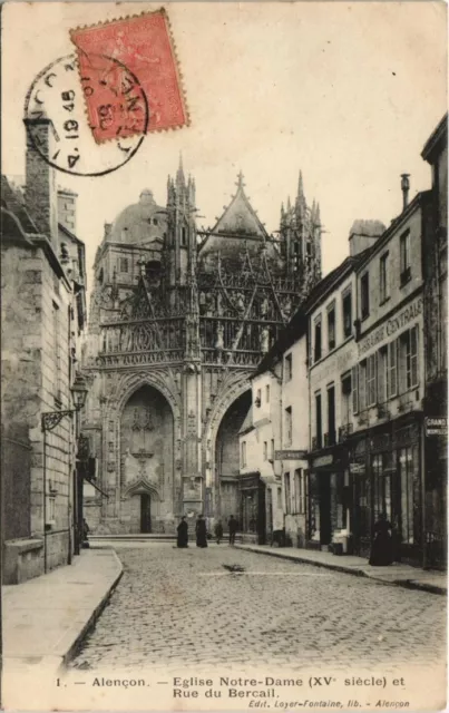 CPA ALENCON - Eglise Notre Dame et Rue du Bercail (138346)