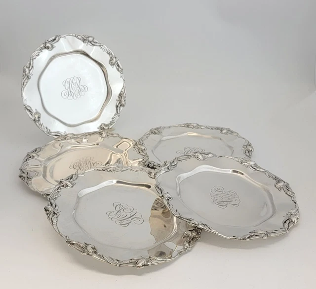 Reed & Barton Sterling Silver Plates Acanthus Leaves