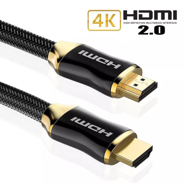 Braided Short & Long HDMI v2.0 Cable Cord with CL3 Rated Jacket, 50ft/15m US Lot