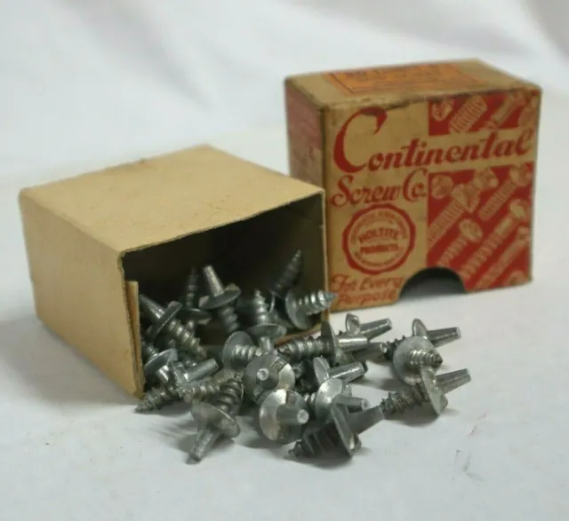 Continental Screw Company Vtg Box Grip Rite Shu Spikes Holtite Phillips Qty 28