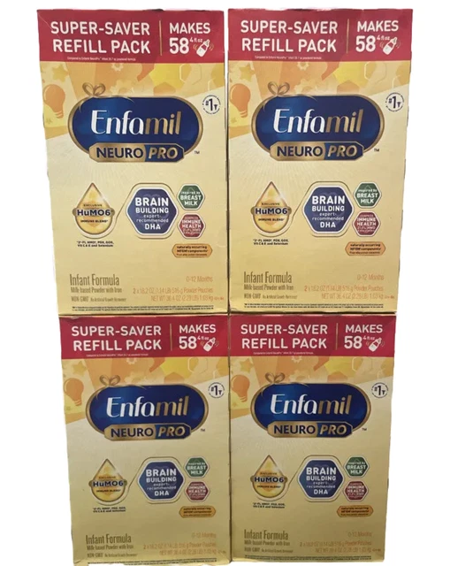 4 Pack 36.4 oz Enfamil NeuroPro Infant Formula Powder - Refill Box