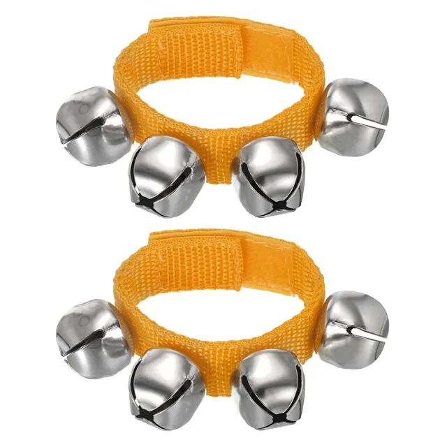 2pcs Wrist Bells, Jingle Bells Ankle Bells Musical, Dark Dark Yellow