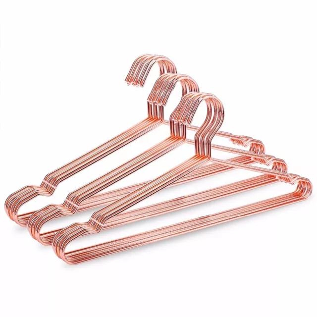 10Pcs Copper Gold Metal Clothes Shirts Hanger with Groove, Duty Strong Coat L3X8