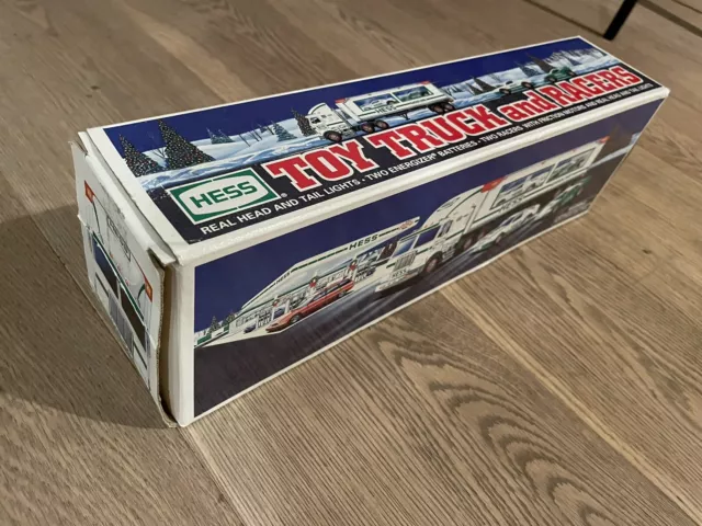 1997 Hess Toy Truck And Racers In Original Box