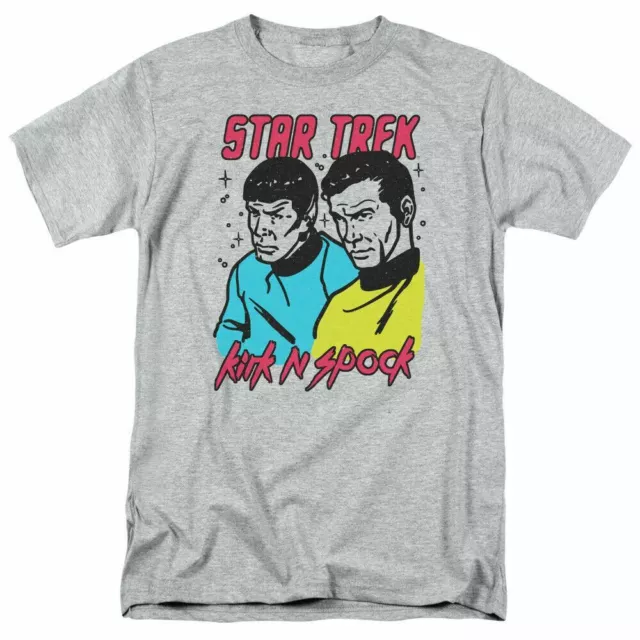 Star Trek Kirk N Spock T Shirt Licensed Sci-Fi TV Classic Tee New Sport Grey