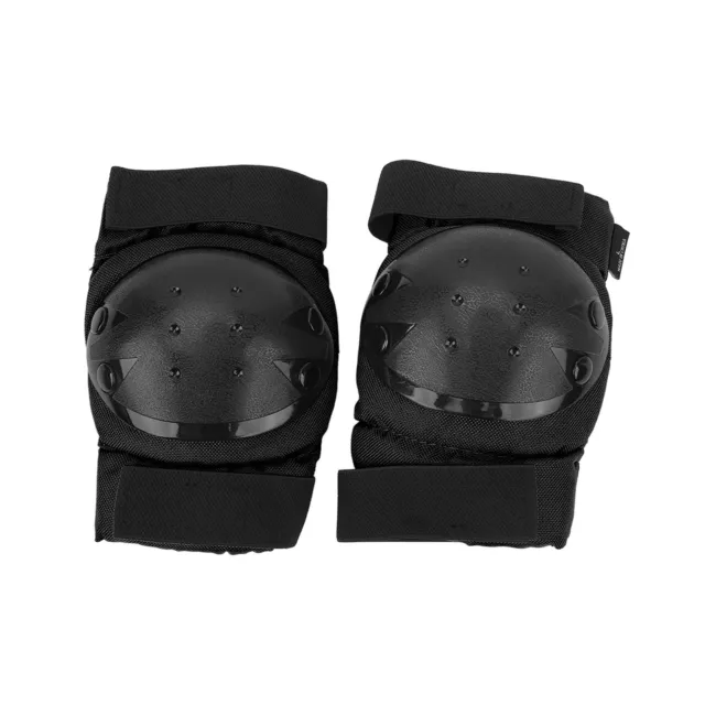 (Black)Knee Pads Elbow Pads Wrist Guards Set Double Protection Safety Gear