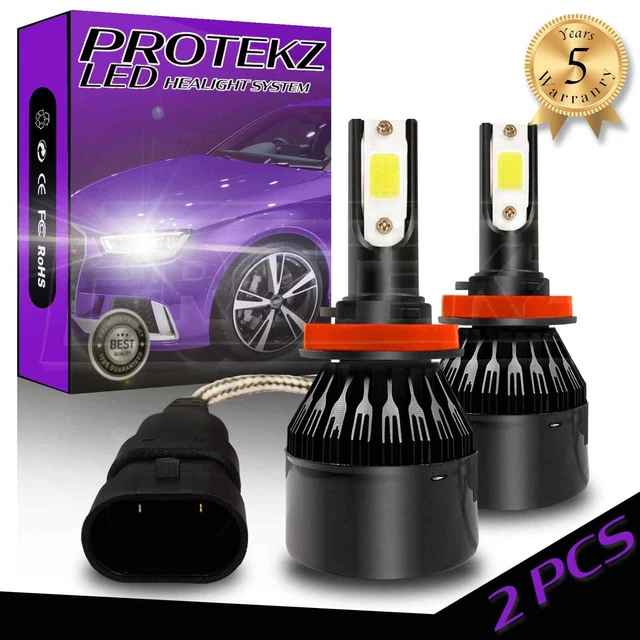 LED Fog Light Kit Protekz 9006 6000K Bulbs for 2015-2015 Kia SEDONA LIMITED