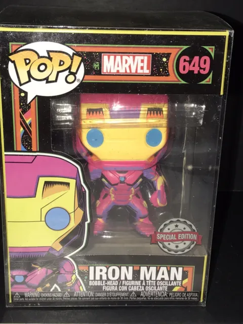 Funko POP! Marvel: Iron Man schwarzlicht Neon #649 SONDEREDITION selten!!
