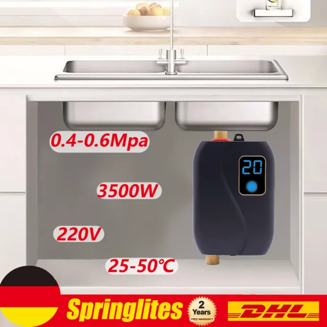 Mini Klein Durchlauferhitzer Elektronisch Tankless Küche Warmwasser 220V 3800W