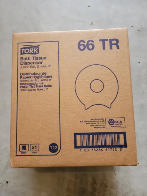 Nib Tork Jumbo Bath Tissue Dispenser for 9" Rolls, Smoke (TRK66TR)