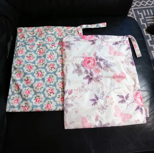 2 NWOT Alva Baby Cloth Diaper Wet Dry Bags Waterproof Reusable 2 Zippers