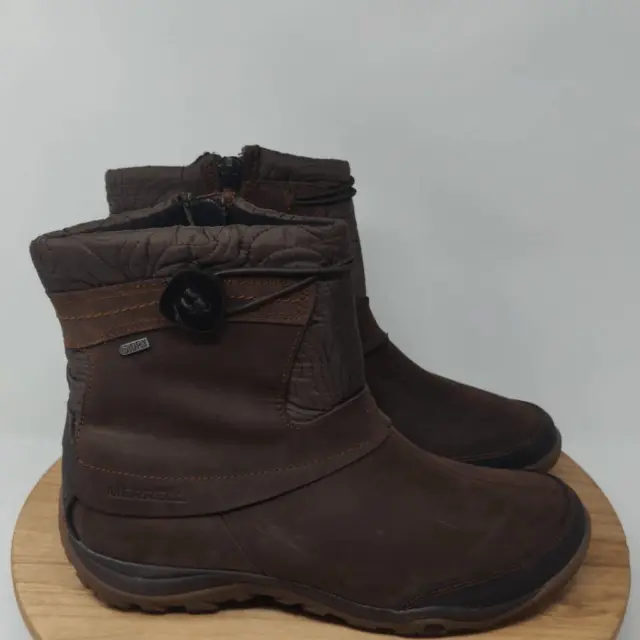 Merrell Dewbrook Zip Waterproof Winter Boots- Womens- Size 10.5- Brown-Outdoor
