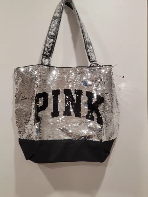VICTORIA'S SECRET GENUINE Tote Bag Fuschia Pink With Golden