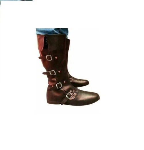 MEDIEVAL LEATHER BOOTS Brown Reenactment Mens/Shoe Larp Role Play