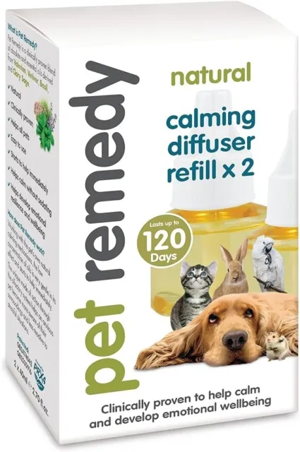 Pet Remedy Natural Calming Diffuser Refills. 2 x 40 ml Refill Bottles UK