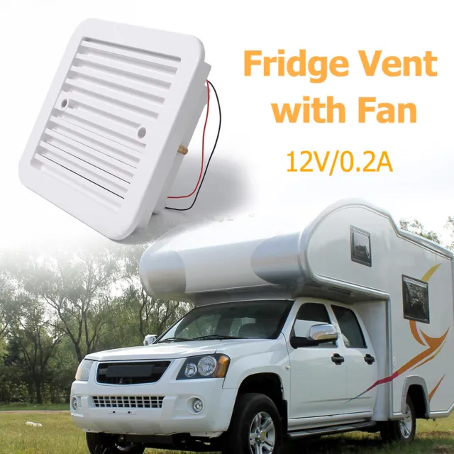 12V Fridge Vent with Fan for RV Trailer Side Silent Air Outlet Ventilation Fan