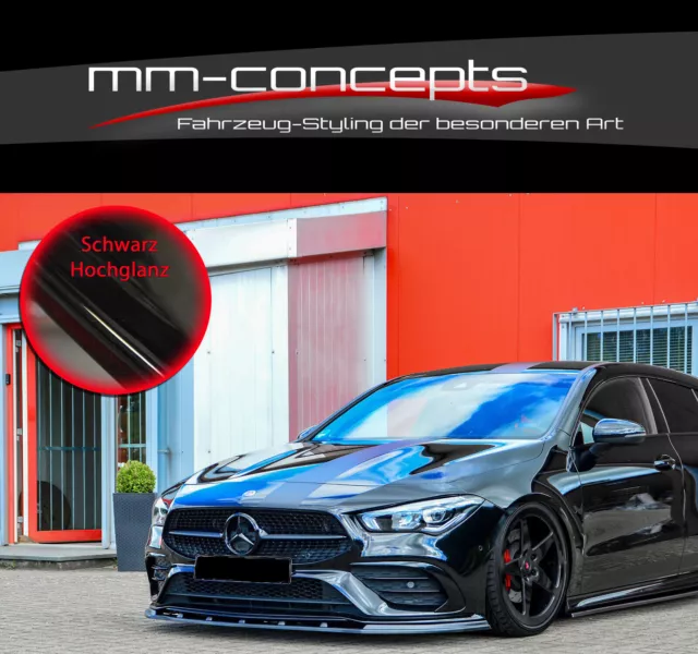 CUP Spoilerlippe SCHWARZ für Mercedes CLA C118 X118 AMG Line Frontspoiler ABS