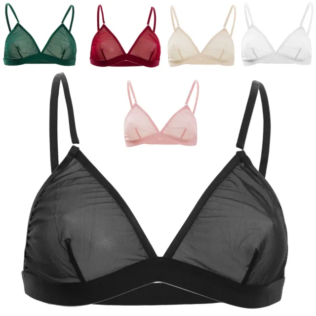 Reggiseno donna velato trasparente triangolo bralette intimo sexy LC6594