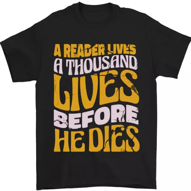 Ratón de Biblioteca Lectura Un Lector Muere Divertido Hombre Camiseta 100%