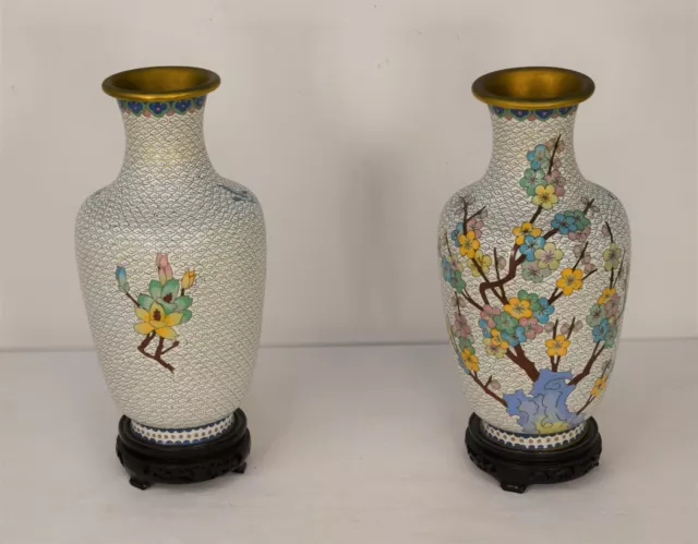 Couple Vases Cloisonne, Half Xx Century