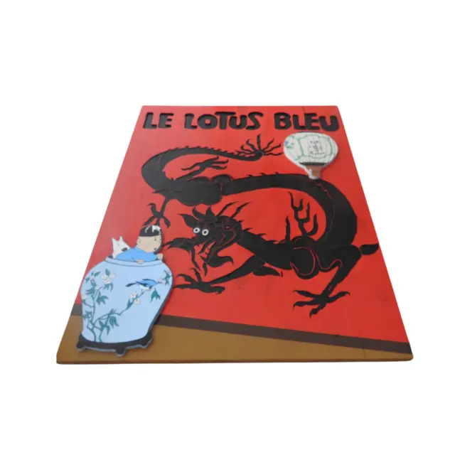 Tableau Les aventures de Tintin et Milou - Le lotus bleu - XXL- 80X60cm 3