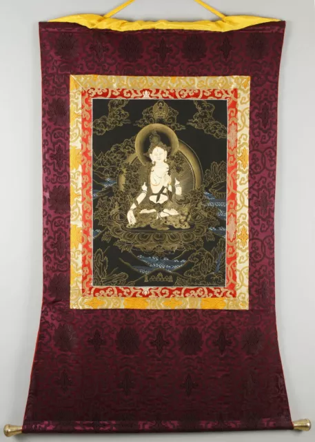 Sita-Tara (Weiße Tara / White Tara).  Thangka. Tibet / Nepal.