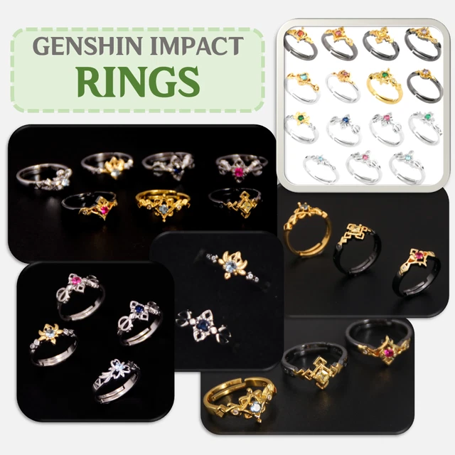 *UK SELLER* GENSHIN Impact Inspired Rings Christmas Gift Luxury Fashion