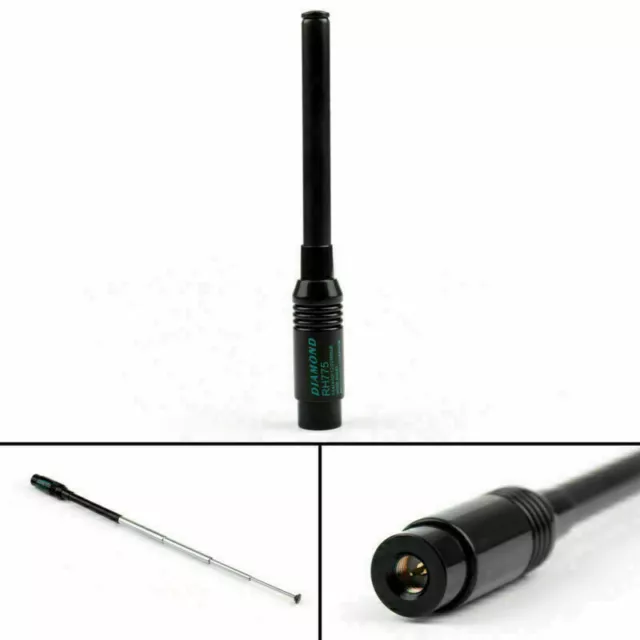 1Pcs RH-775 Extendable Dual-Band Antenna SMA-Male For Yaesu ICOM Radio T1