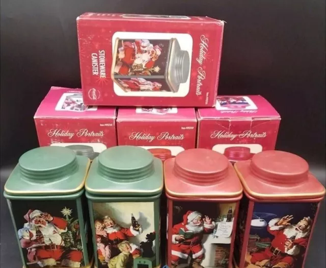 Holiday Portraits Coca~Cola Stoneware Cannisters (Set of 4)