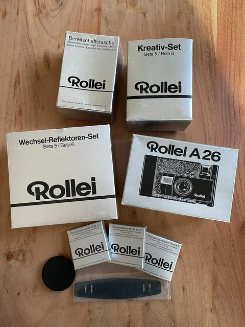 Rollei Konvolut/ Sammlung, Kamera A26 & Zubehör Rolleiflex