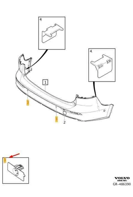 VOLVO V60 MK2 Rear Bumper Bracket Right Centre 31455664 £34.83 ...
