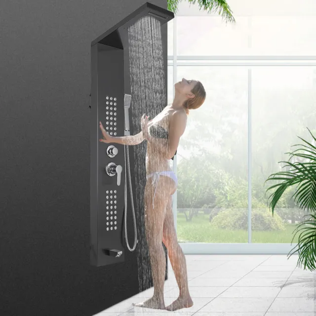 Stainless Steel Shower Panel Tower Rain&Waterfall Massage Body System