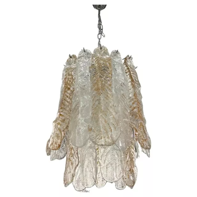 1970s Jaru Modern Murano Glass Cascade Chandelier By Mazzega