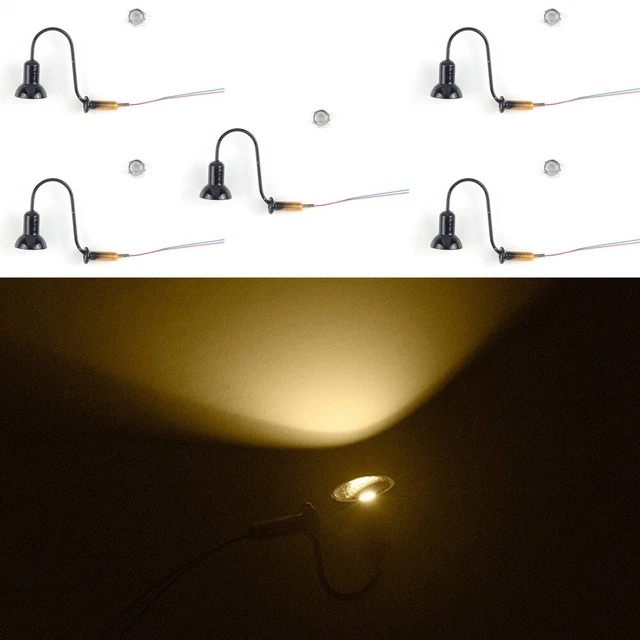 Lot De 10 Lampadaires Miniatures Train | Échelle HO/OO | Blanc Chaud 3V | Pour Maquettes