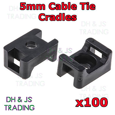 100 VITE FISSA CAVO TIRANTE SELLA Mounts MAX TIE Larghezza 9mm per cavi e fili 