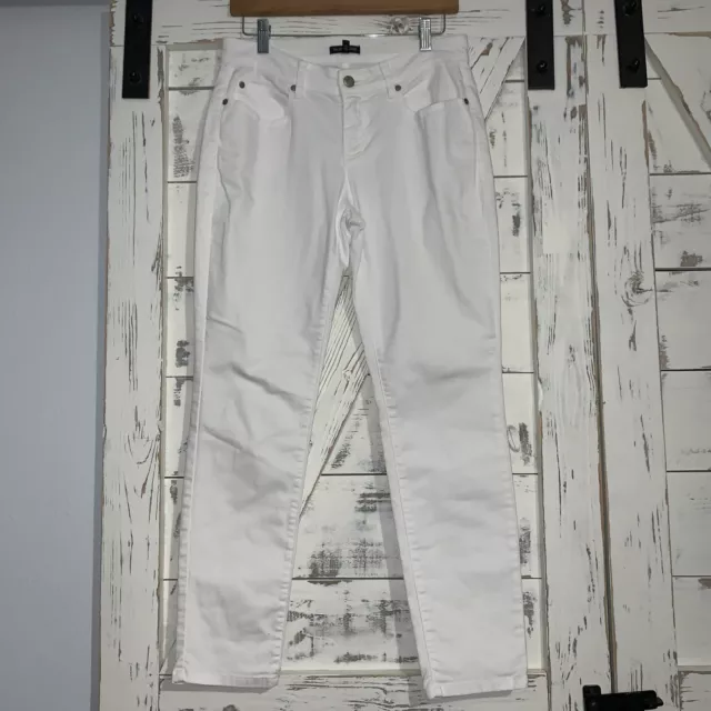 Eileen Fisher 4 White Slim Ankle Organic Cotton Stretch Denim Jean SBGDD - $178
