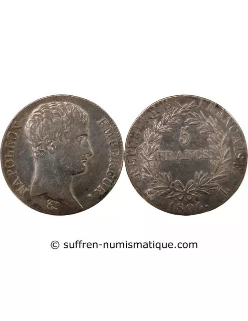 NAPOLEON Ier - 5 FRANCS 1806 L BAYONNE