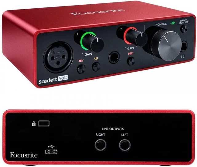 Interface Audio USB Scarlett Solo pour Guitaristes Singers Et Fabricants