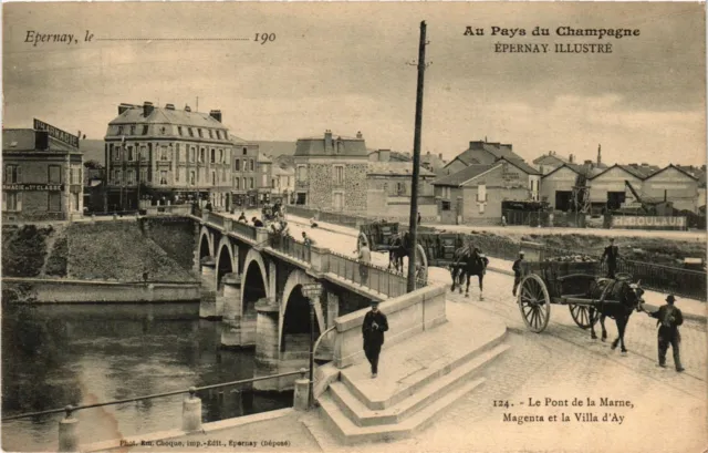 CPA ÉPERNAY Illustré - Le Pont de la Marne-Magenta (742449)