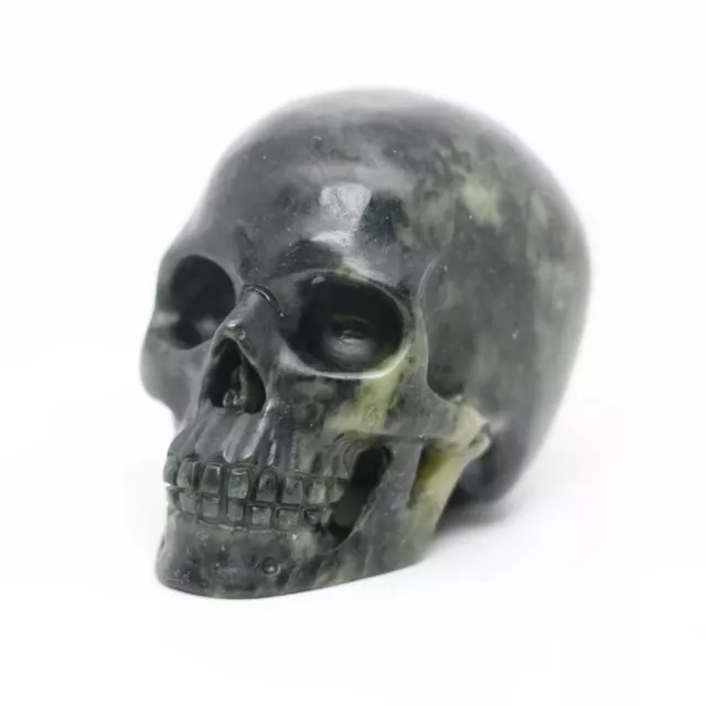2" DU SHAN JADE Hand Carved Crystal Skull Crystal Healing Realistic