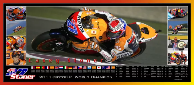 Casey Stoner  82cmx36mm panoramic photo collage Ltd ed of 27