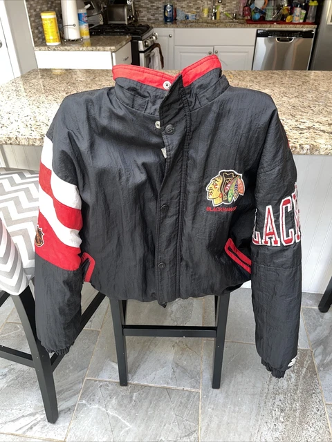 Vintage Chicago Blackhawks Starter Puffer Jacket L 90s NHL Full Zip Insulated Vintage Chicago Blackhawks Starter Puffer Jacket L 90s NHL Full Zip Insulated