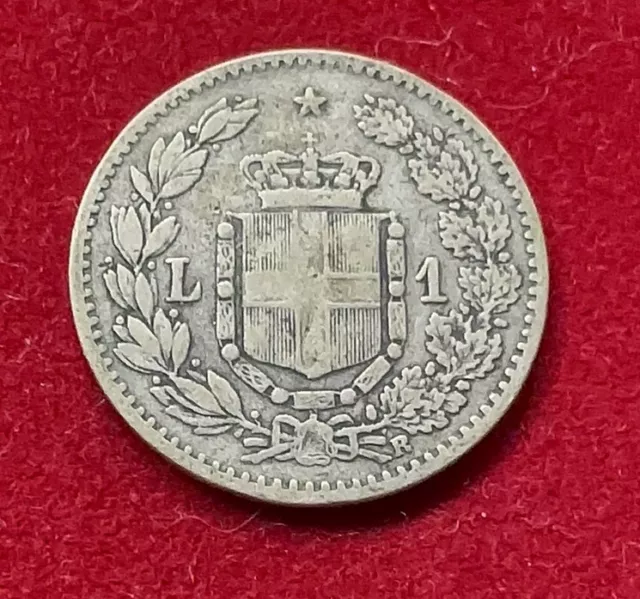 Numismatica Regno D’Italia Moneta Savoia 1 LIRA ARGENTO 1884 Roma NC Umberto I