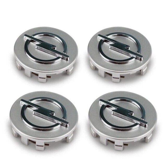 NEU 4 X 58mm Alufelgen Felgendeckel Nabenkappen ABS Silber Radmitte