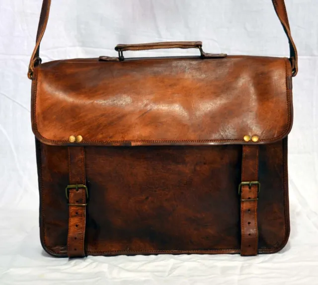 Sac d'affaires homme cuir, porte-documents serviette de travail BTM sac à  bandoulière 40 x 22 cm