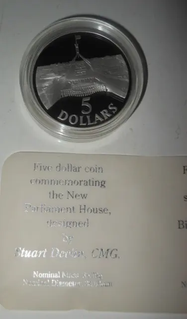 Australia 1988 New Parliament House 5 Dollar Silver Proof Coin ex masterpieces