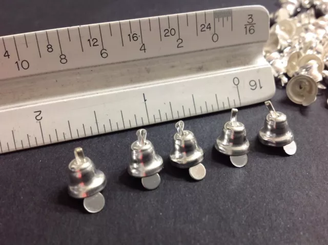 50 pieces Silver Metal Craft Christmas Bells Supplies 8mm